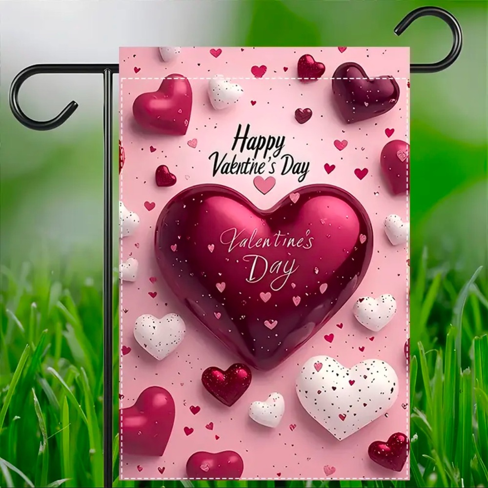 Garden Flag, Valentines Day, Love, Hearts, NEW